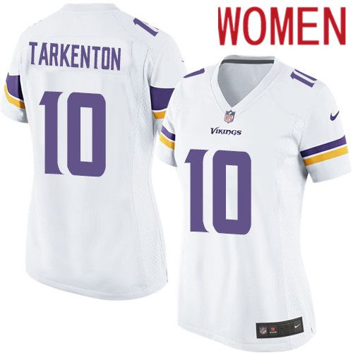 Women Minnesota Vikings #10 Fran Tarkenton Nike White Player Game NFL Jersey->women nfl jersey->Women Jersey